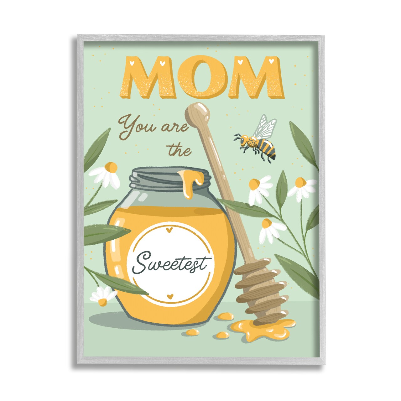 Stupell Industries Mom is Sweetest Honey Jar Black Framed Giclee Art